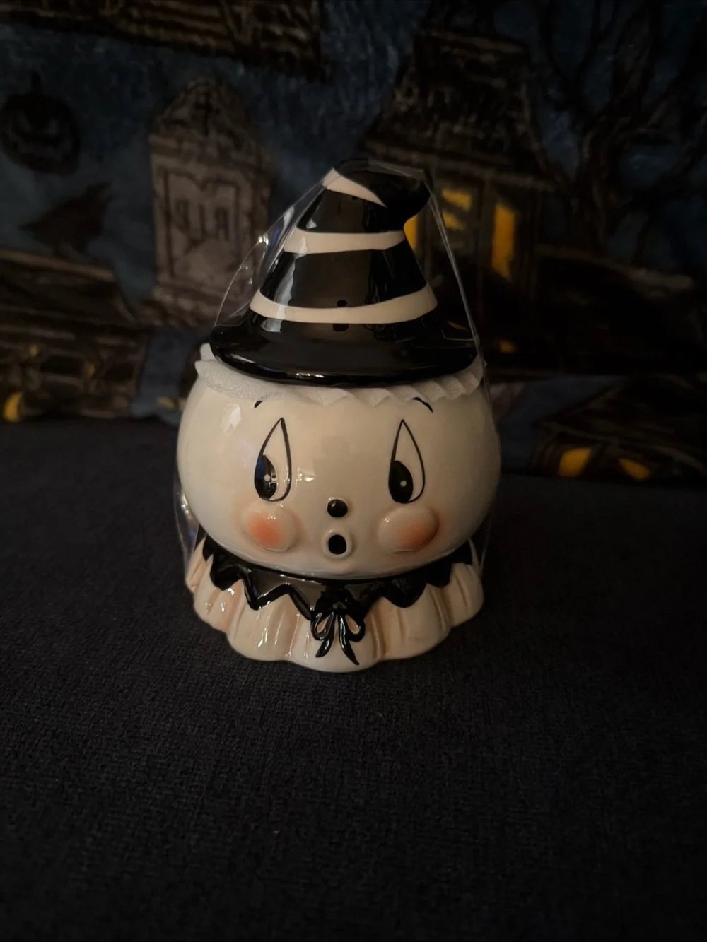 Johanna Parker Halloween Gus Ghost small cover jar ceramic new 2026